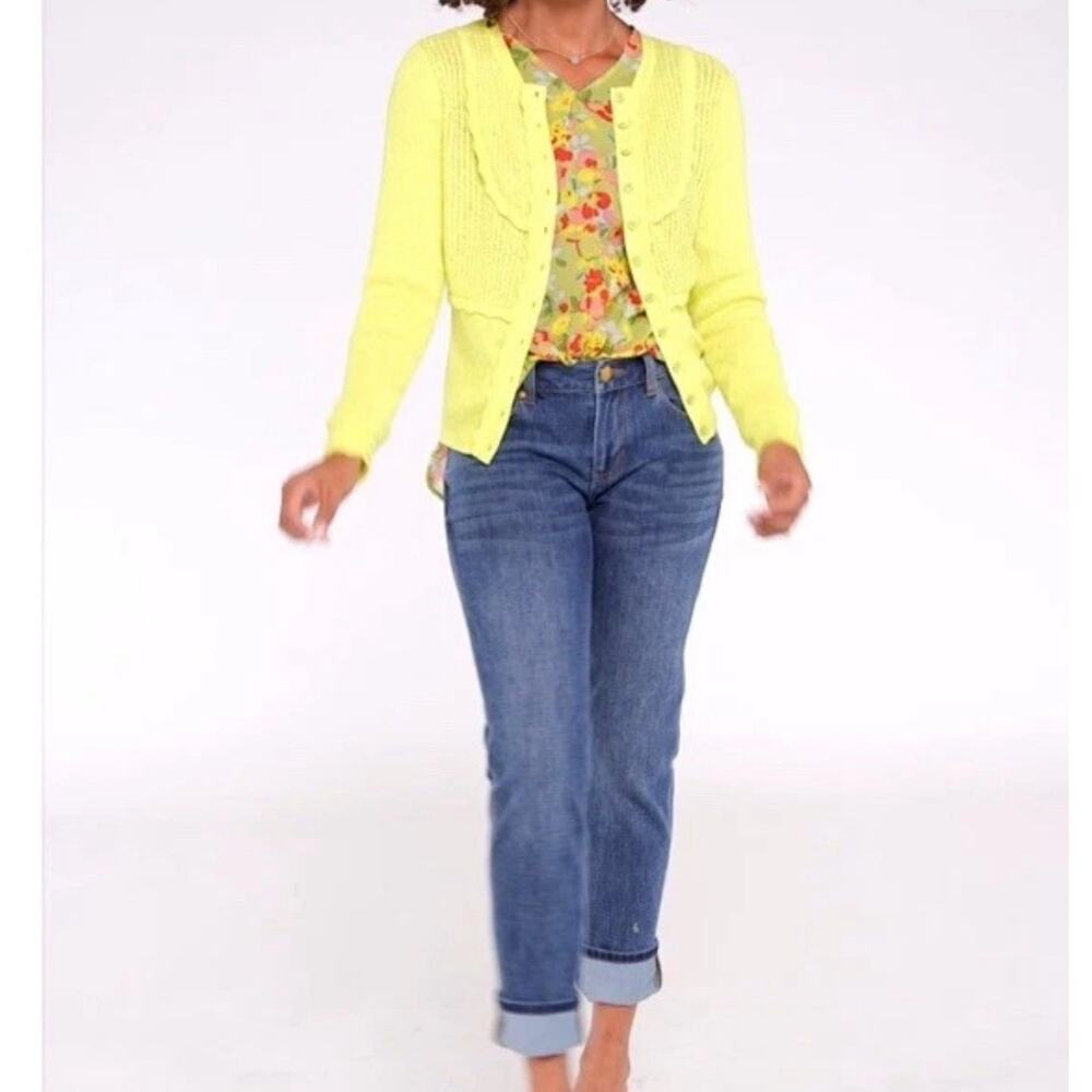 CAbi Lemon Lime Luster Cardigan XS